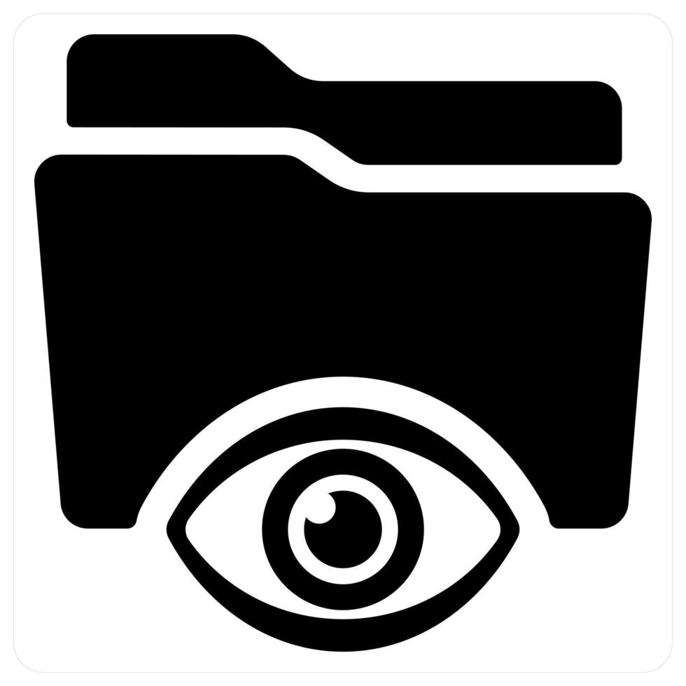 Private folder icon concept in black color vector