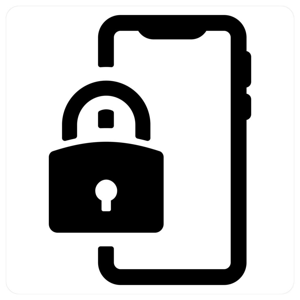 Mobile Security icon concept in black color vector
