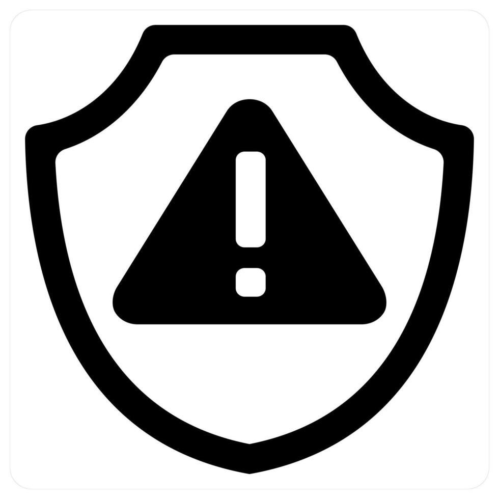 Warning and alert icon concept in black color vector