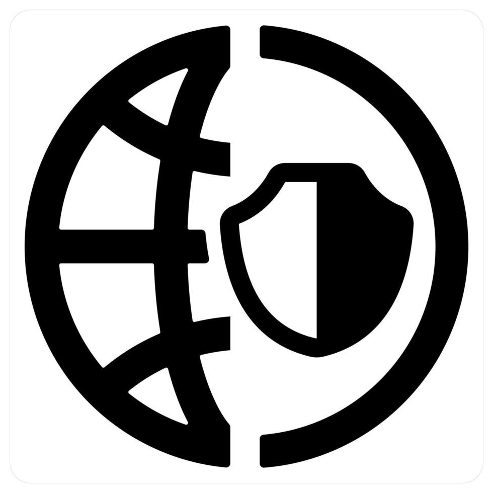 Network Protection icon concept in black color vector