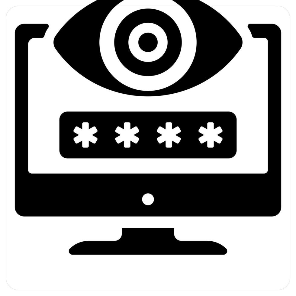 Password and security concept in black color vector