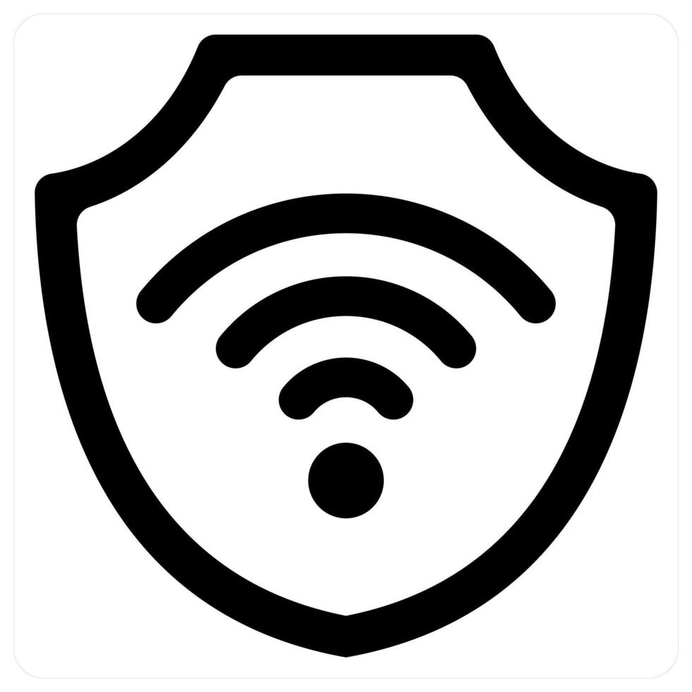 Secured Wifi icon concept in black color vector