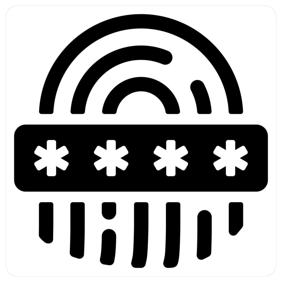 Biometric icon concept in black color vector