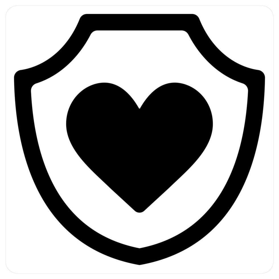 Favorite and shield icon in black color vector