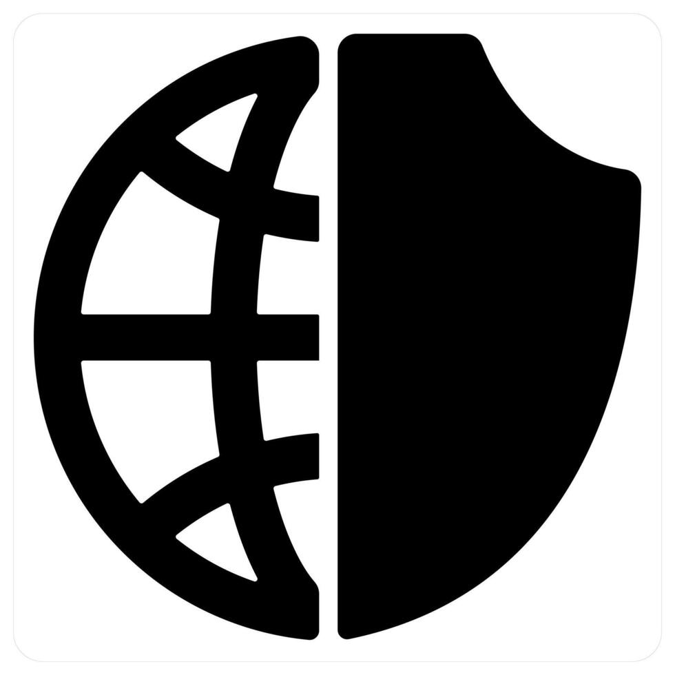 Global Security icon concept in black color vector