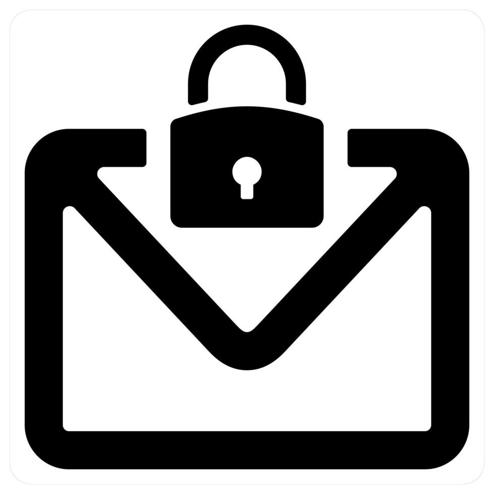 Email Protection icon concept in black color vector