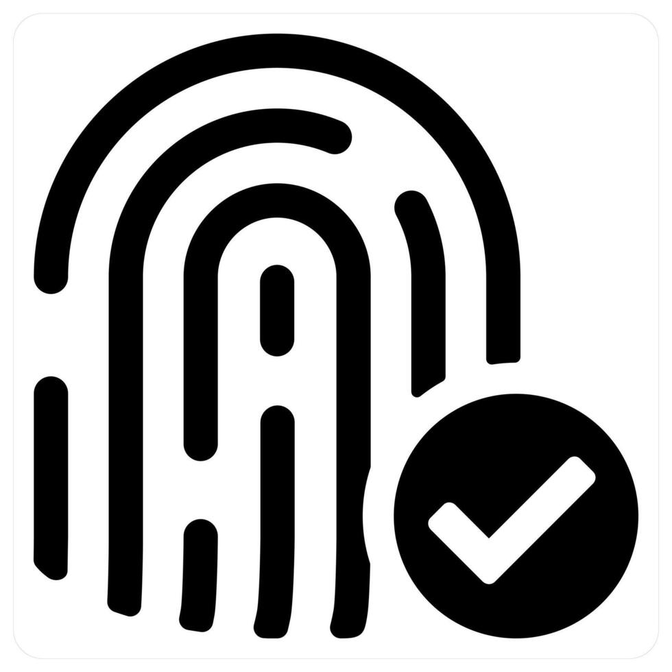 Fingerprint Match icon concept in black color vector
