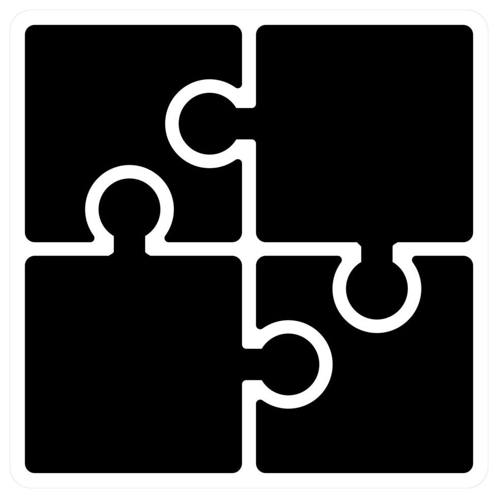 Puzzle icon concept in black color vector