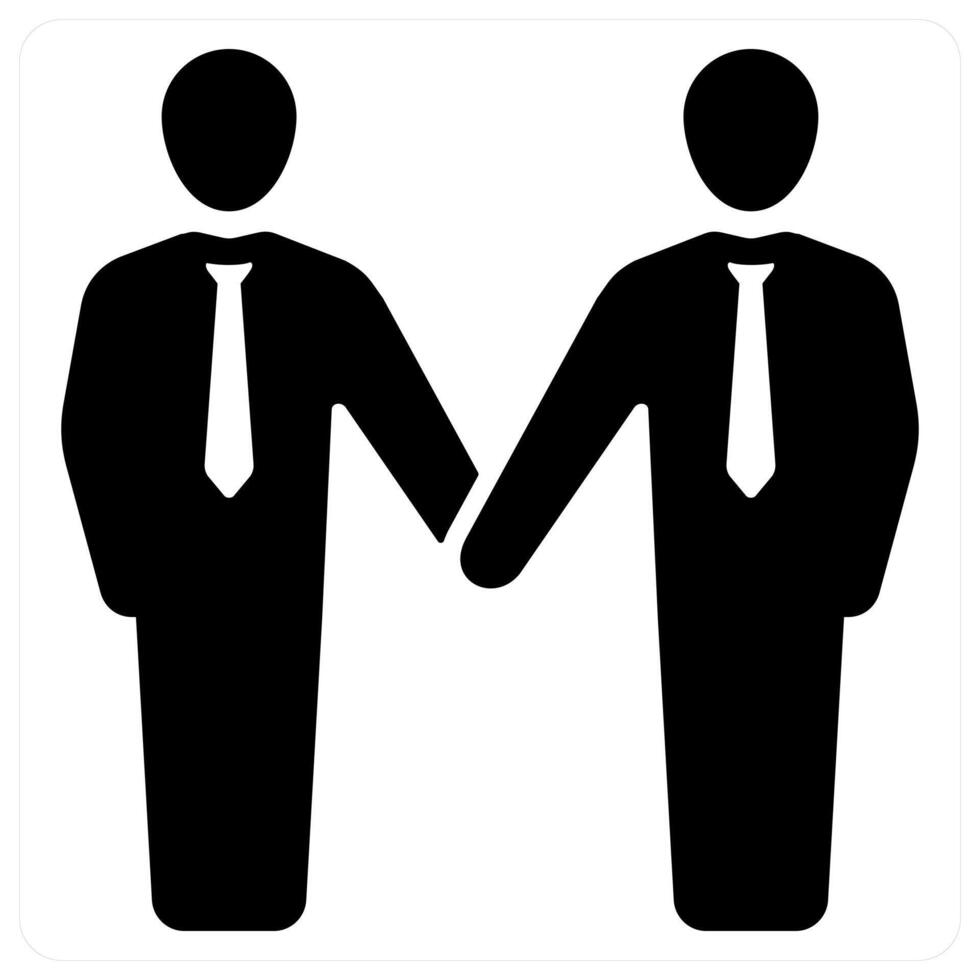 Handshake icon concept in black color vector