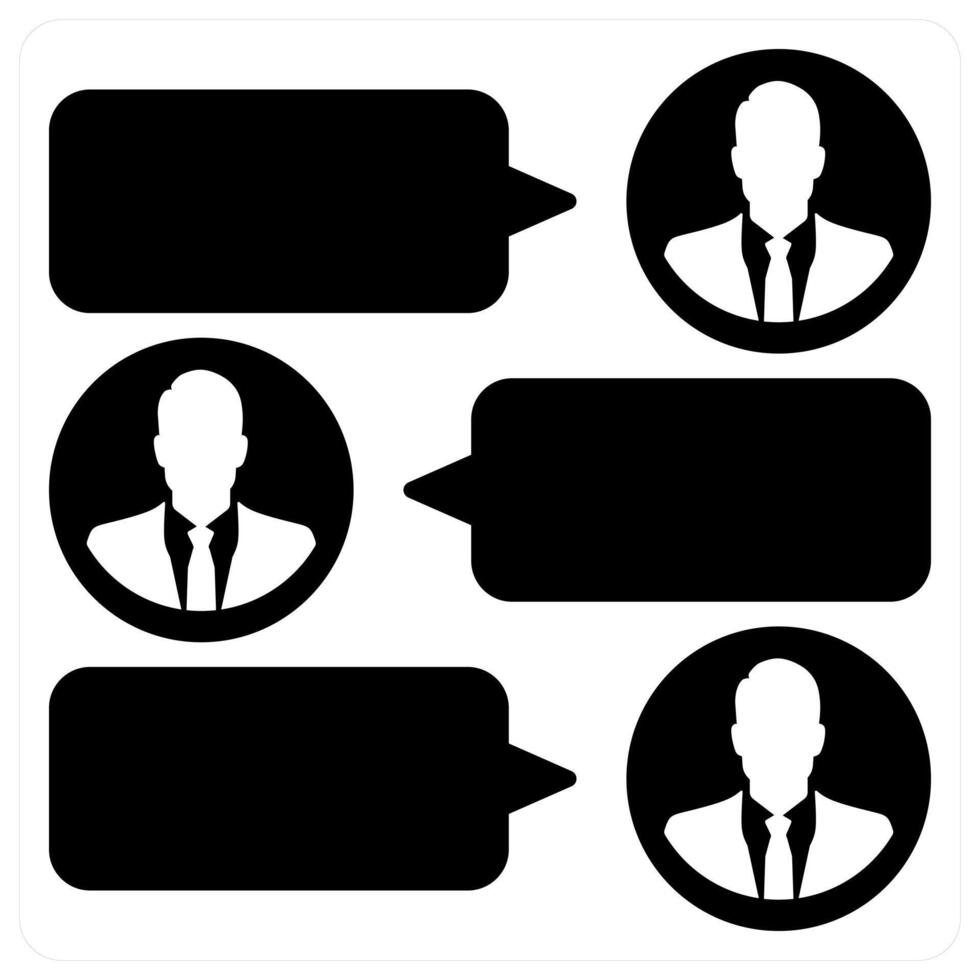 Chat and message icon concept in black color vector