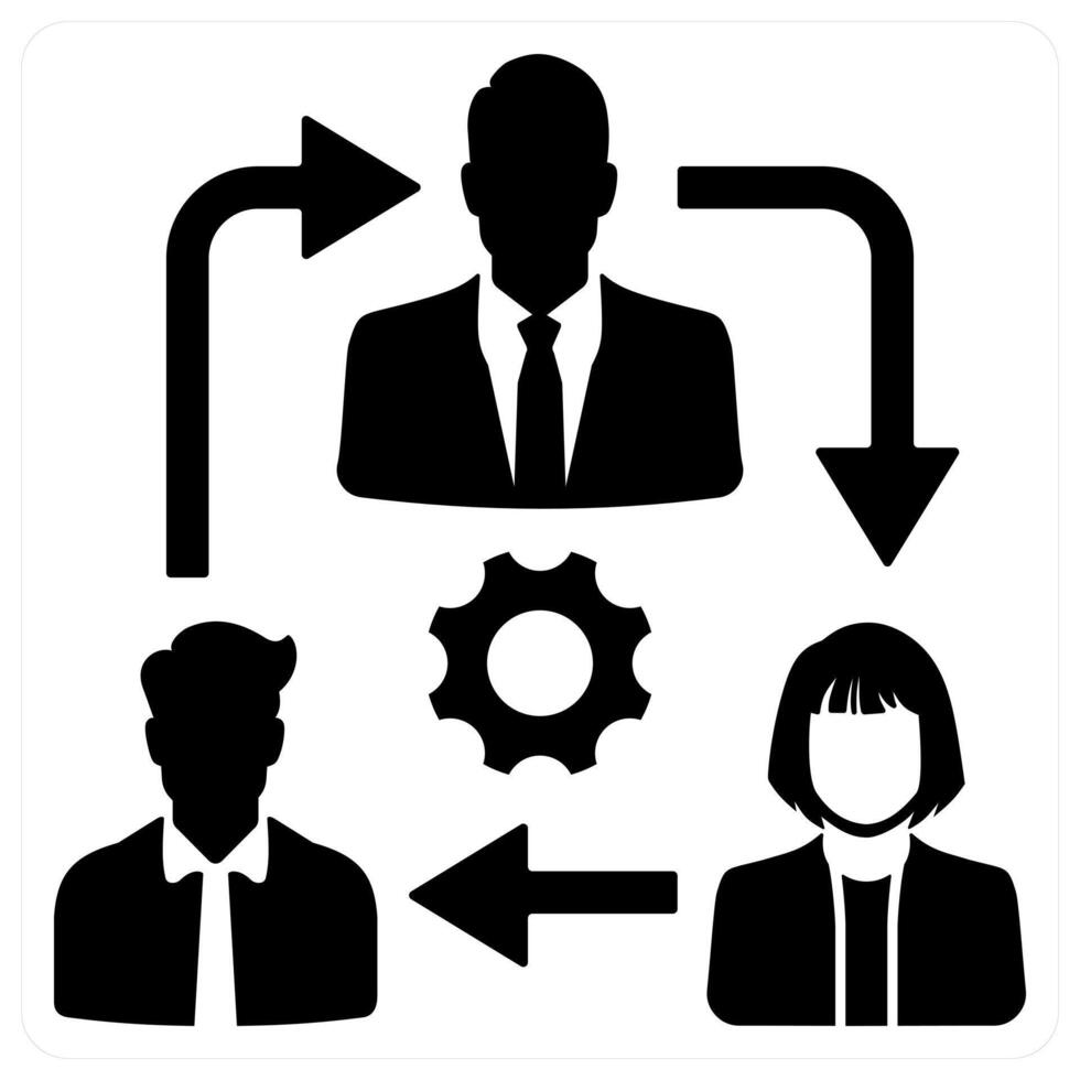 Teamwork and group icon concept in black color vector