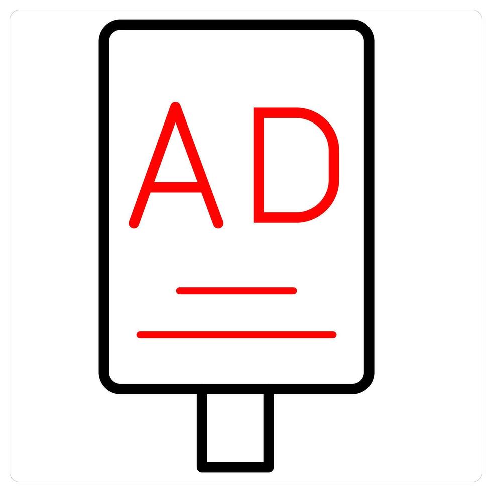 Ad Board concept in red line color vector