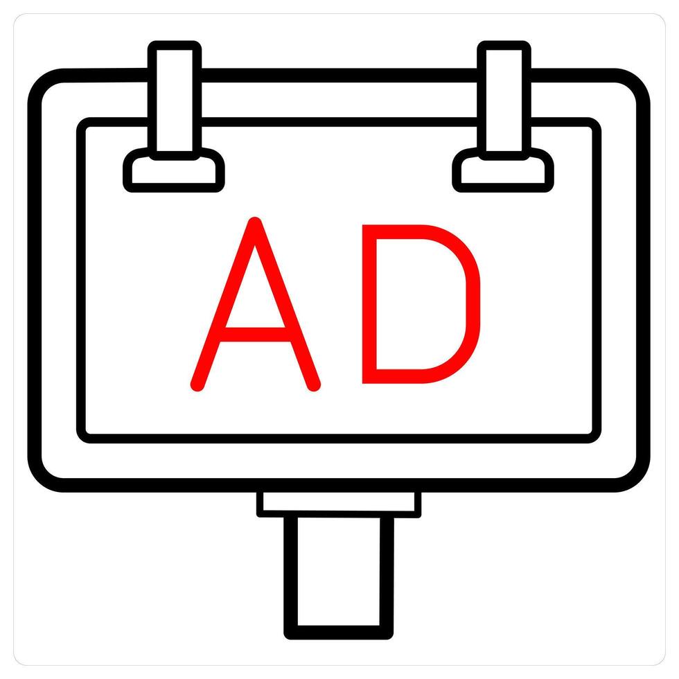 Advertisement concept icon in red line color vector