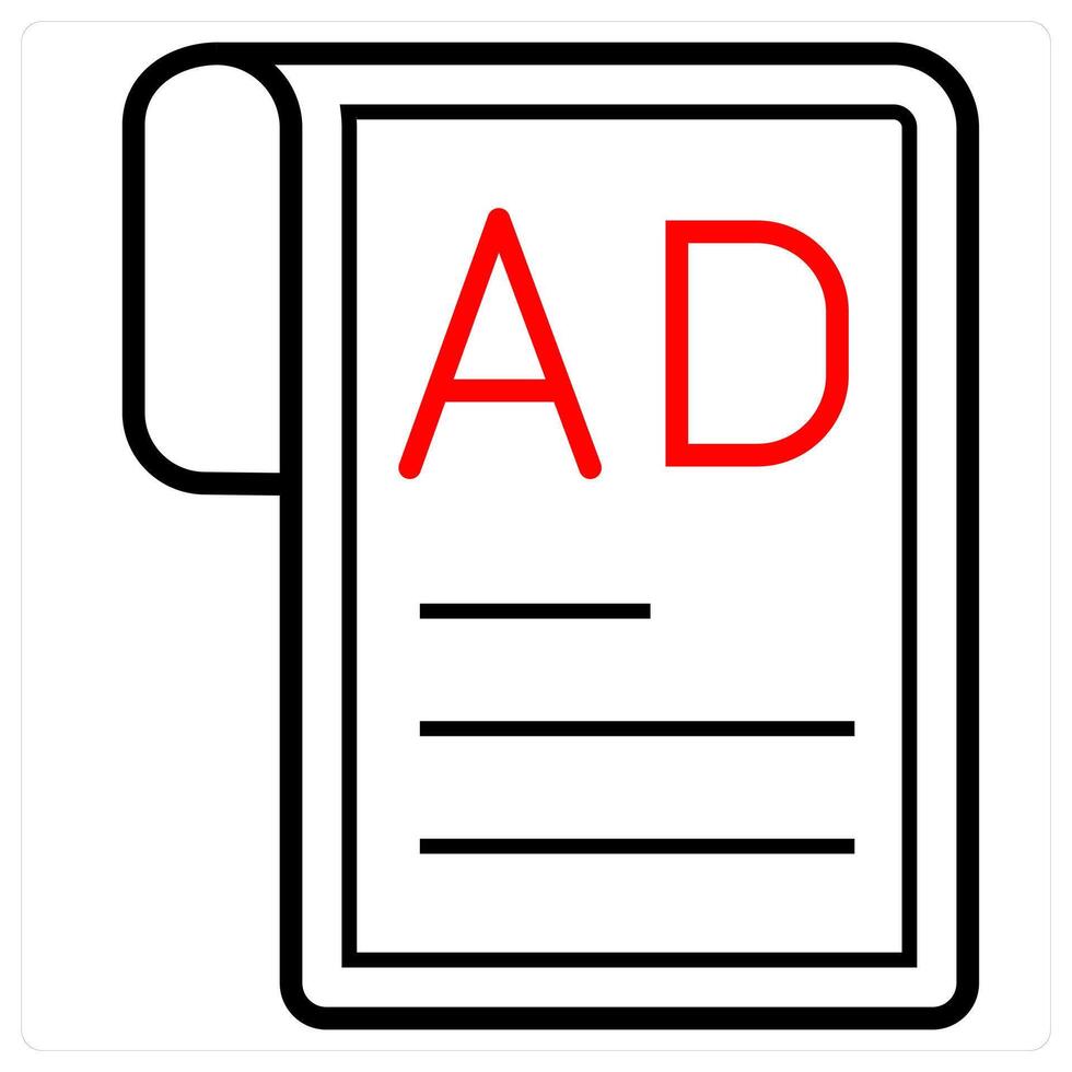 Ad Content icon concept in red line color vector