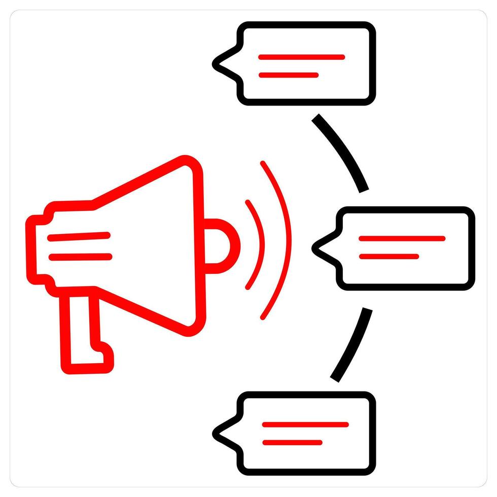 Promotion Method icon concept in red line color vector