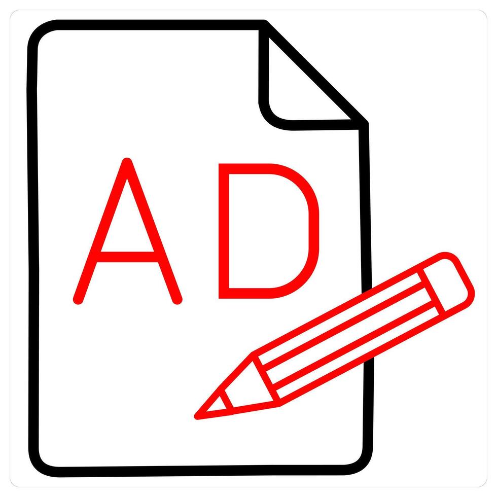 Compose Content icon concept in red line color vector