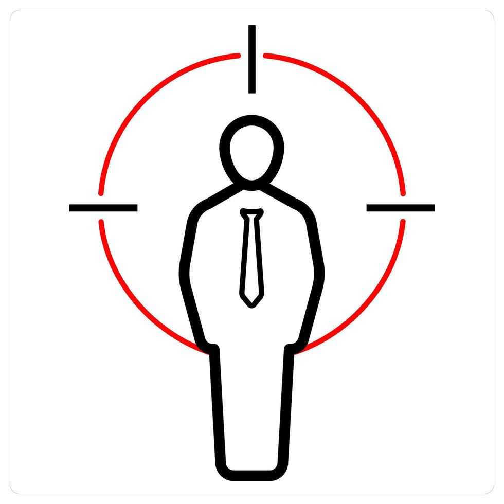 Target Customer icon concept in red line color vector