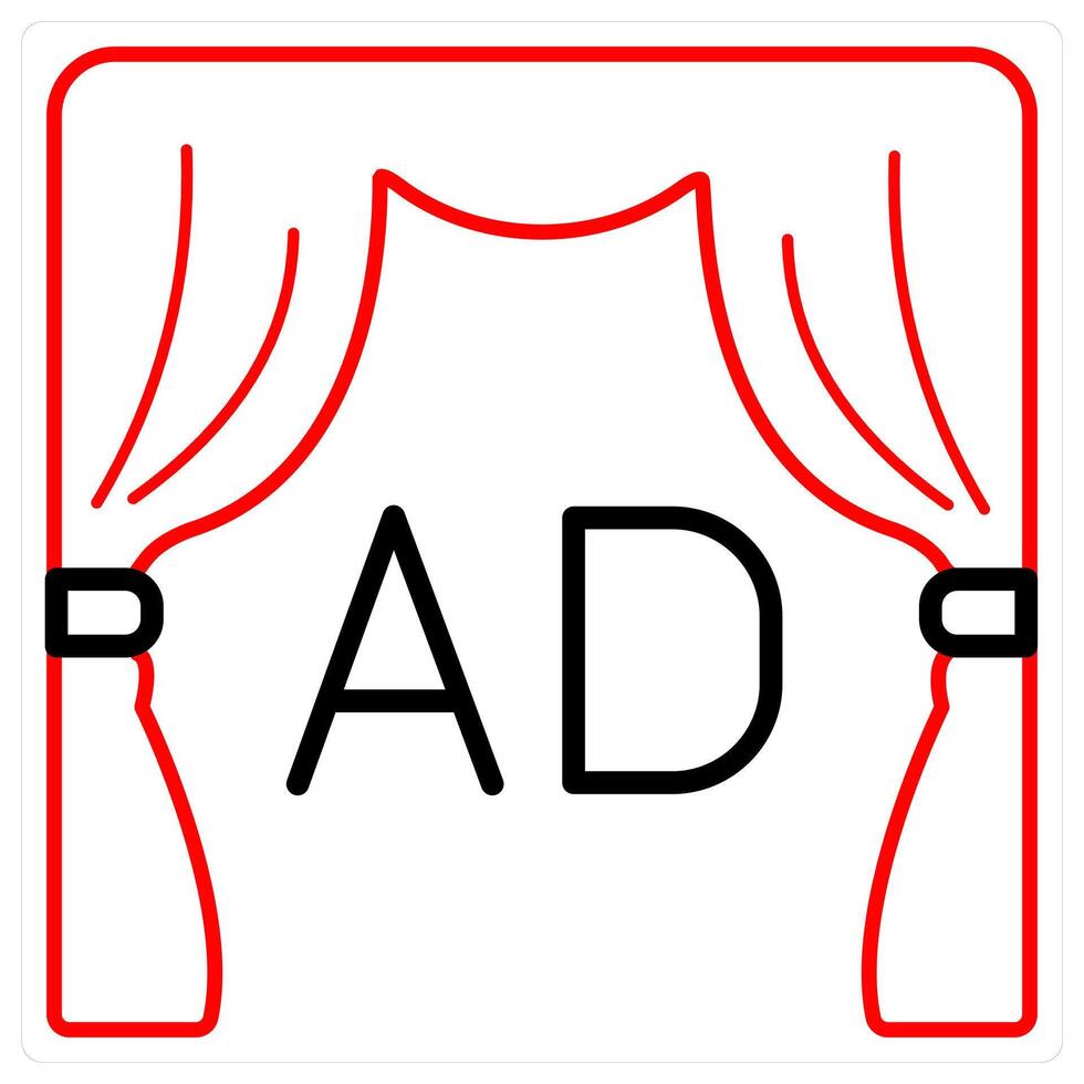 Advertisement and ads concept in red line color vector