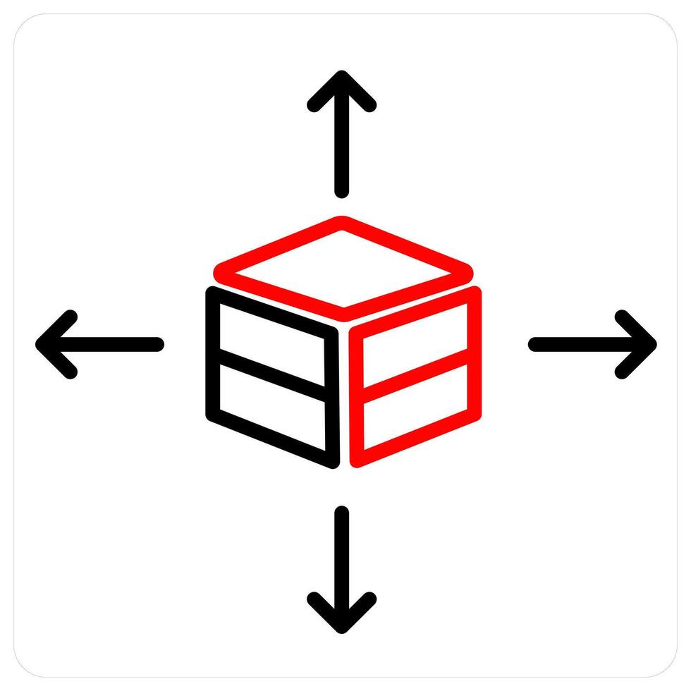 layers and Big data icon concept in red line color vector