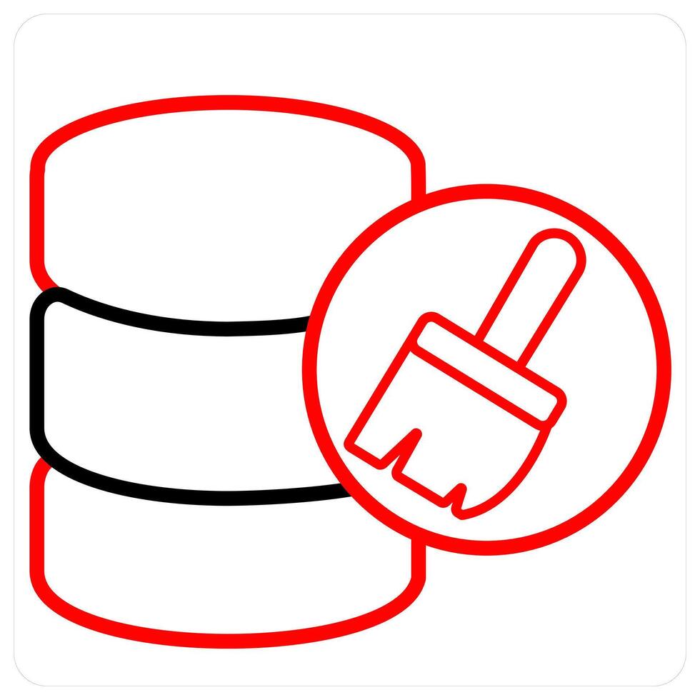 Server maintenance and Big data icon concept in red line color vector
