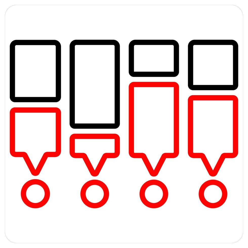 Statistics and Big data in red line color vector
