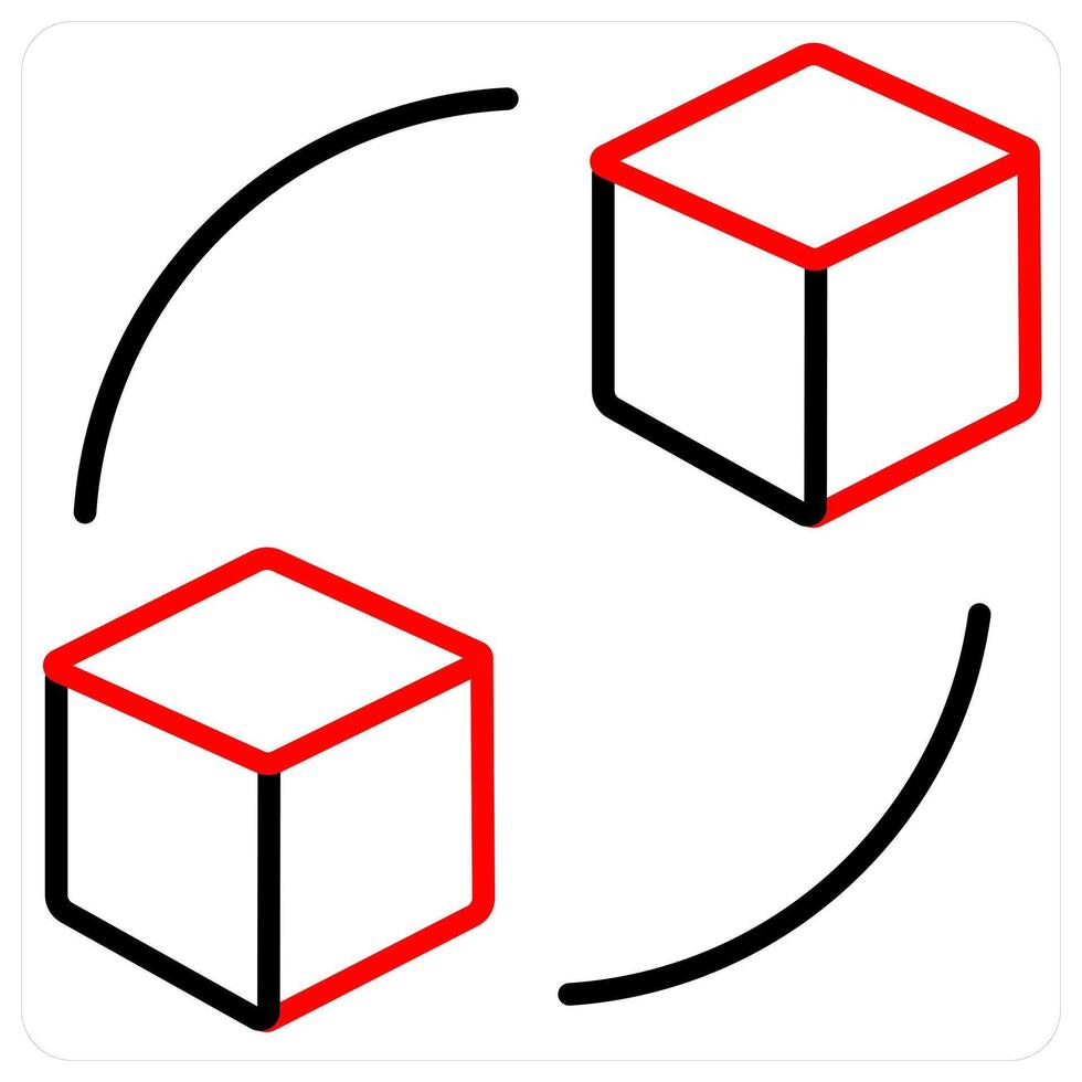 Refresh and Big data icon concept in red line color vector