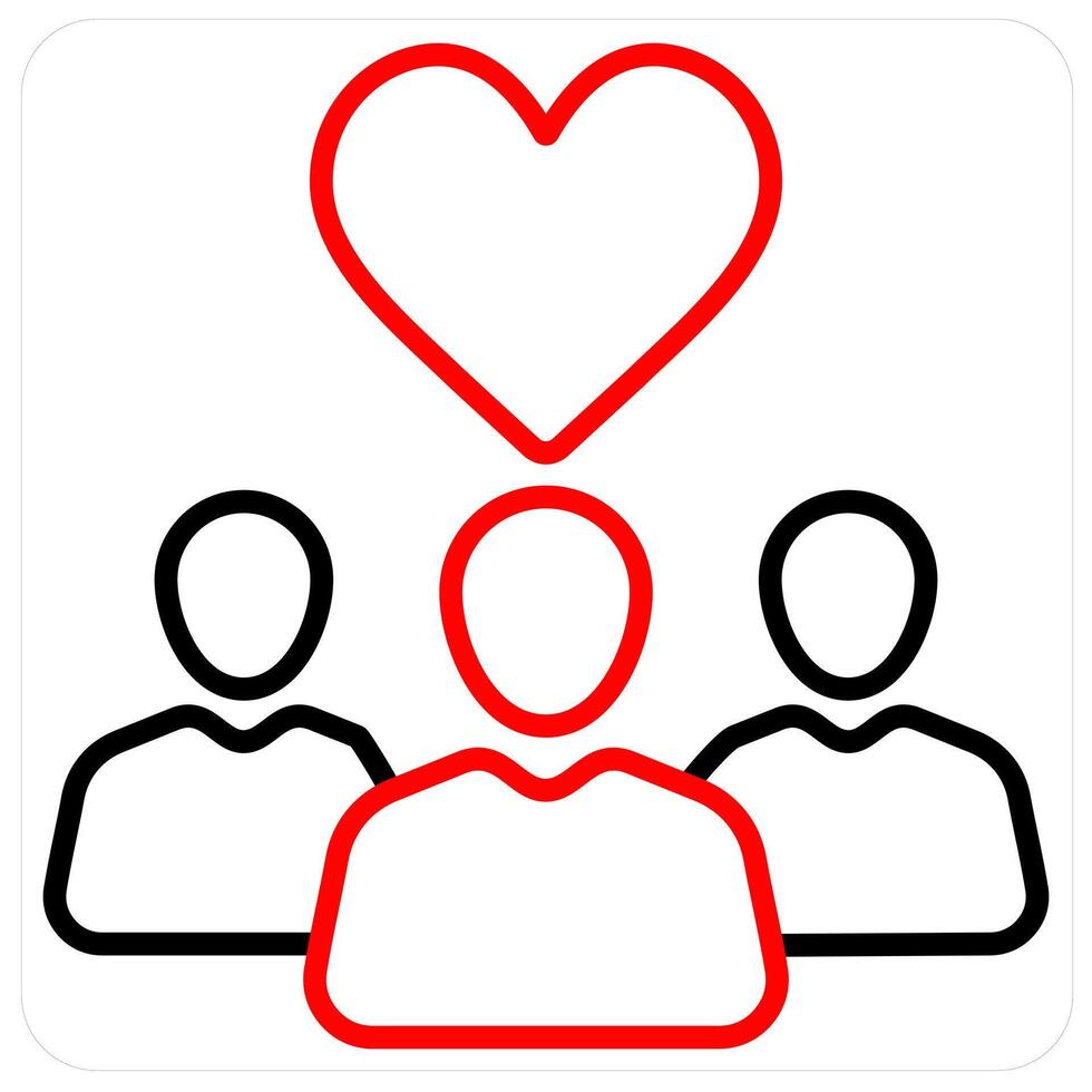 Organisation Donation icon concept in red line color vector