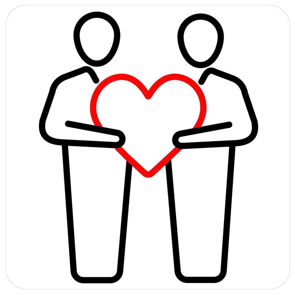Donate and Help concept in red line color vector