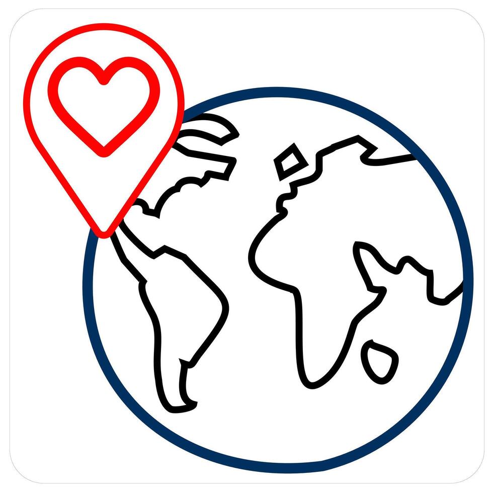 Global Donation and crowdfunding icon concept in red line color vector