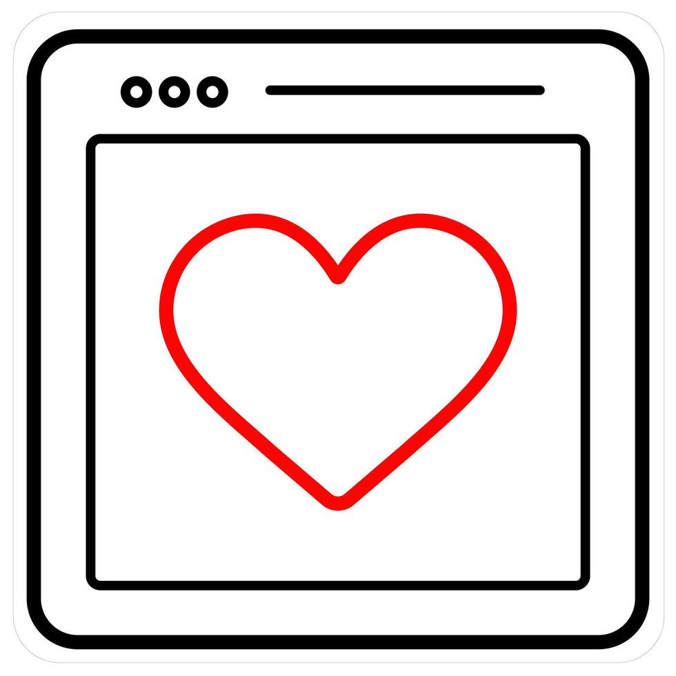 Website and Digital Payement icon concept in red line color vector