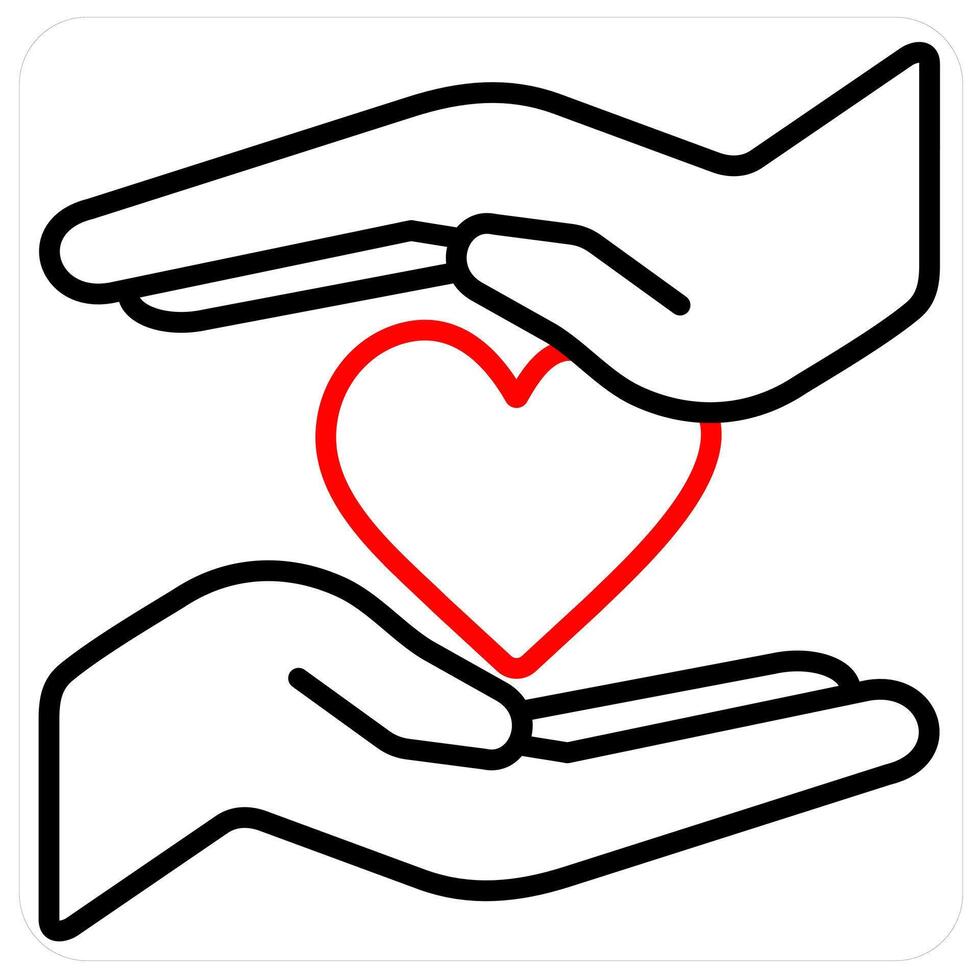 Donation and donate icon concept in red line color vector