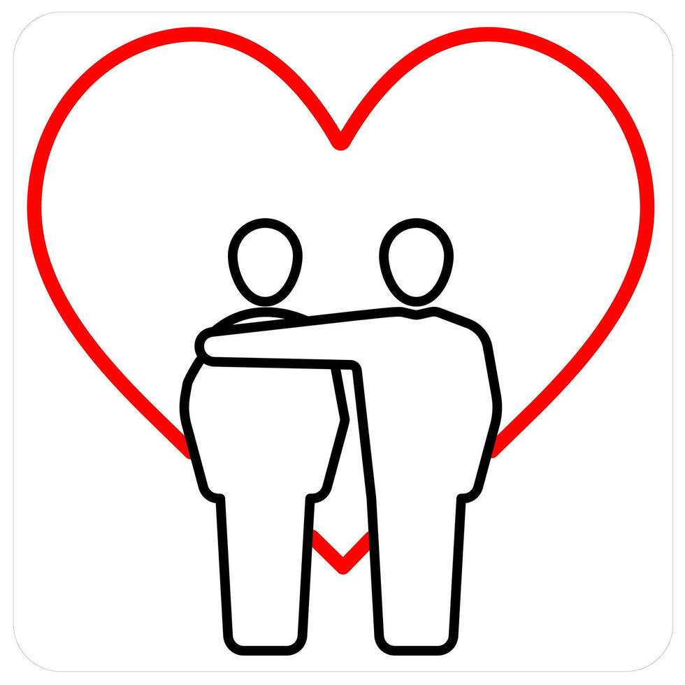 Support and Donation icon concept in red line color vector