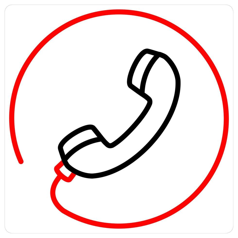 Contact Us And Service Icon Concept in red line color vector