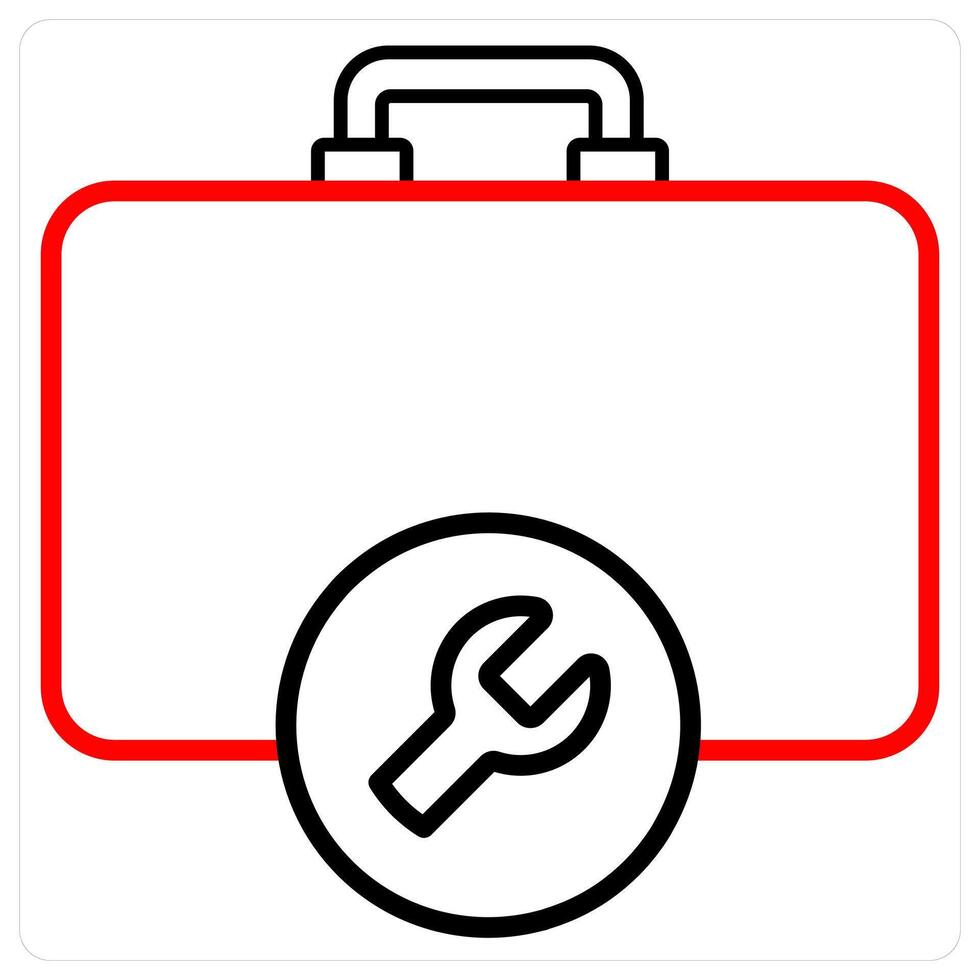 Technical Support And Service Concept in red line color vector