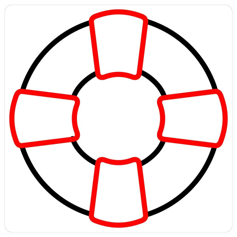 Help Desk And Information Icon Concept in red line color vector