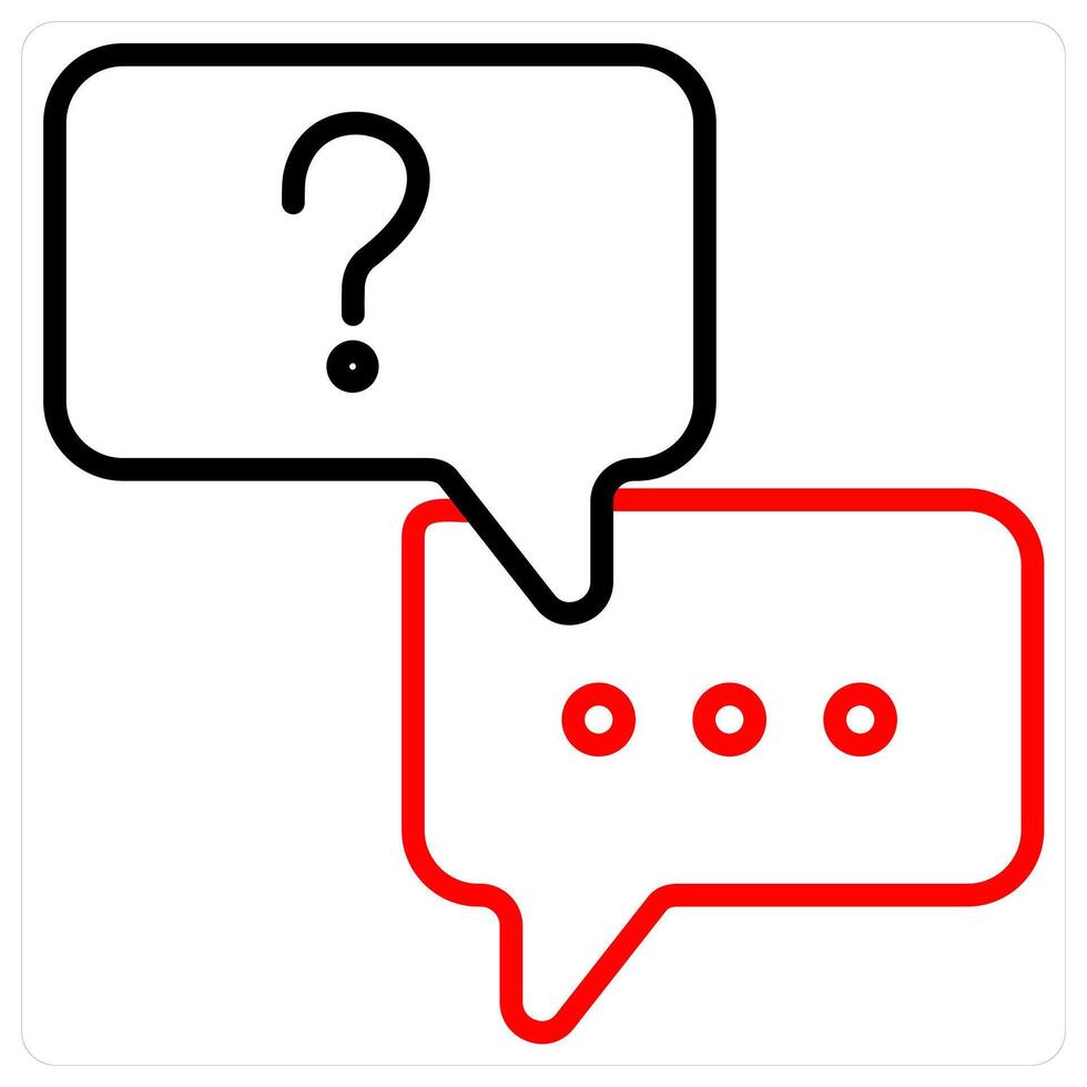 Chat Support And Service Icon Concept in red line color vector