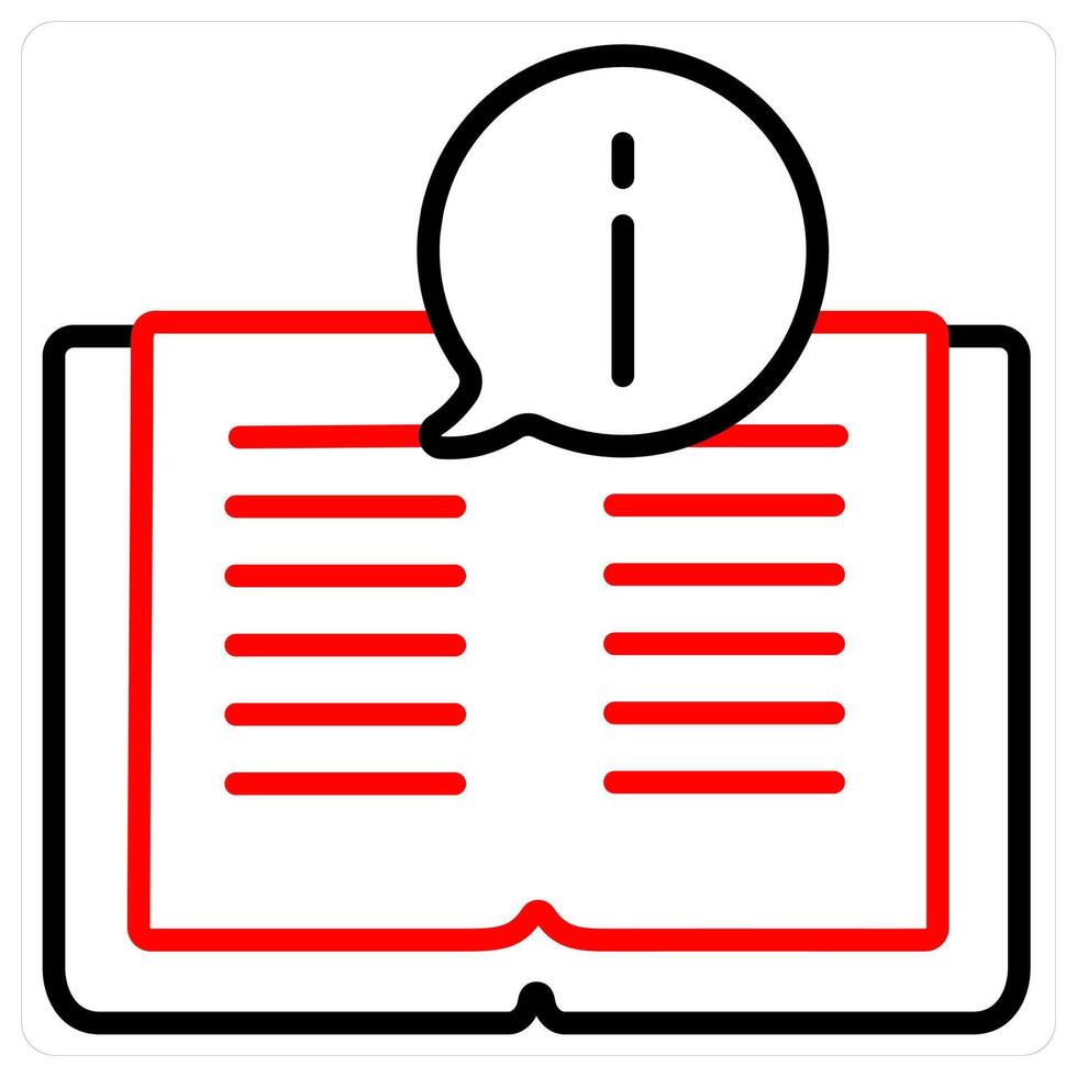 Instruction Manual And Service Icon Concept in red line color vector