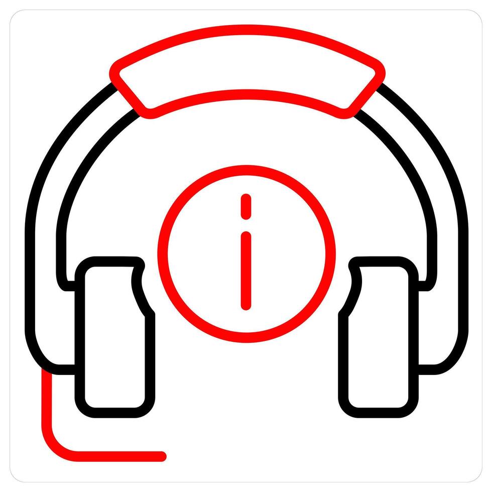 Call Support And Service Icon Concept in red line color vector