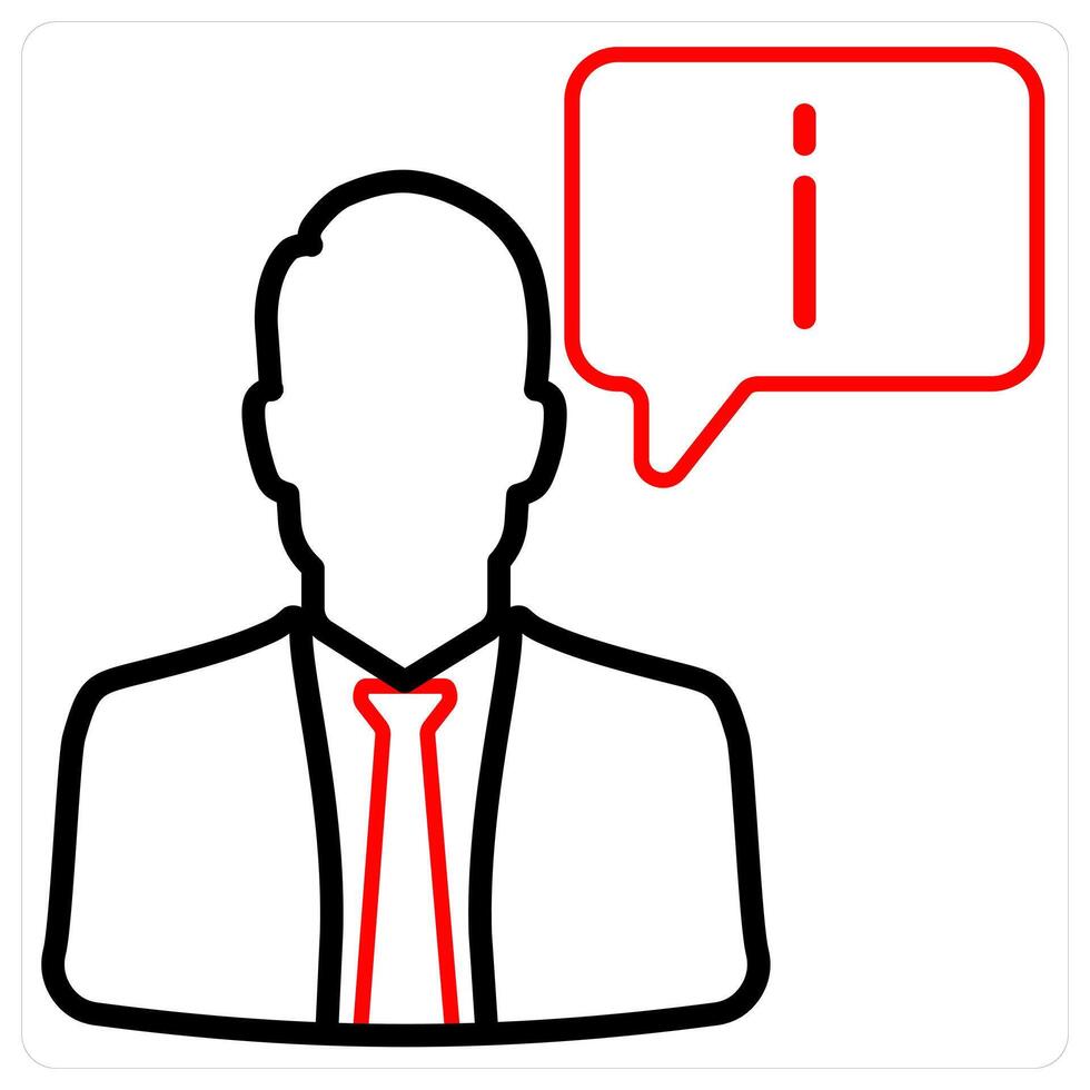 Assistant And Service Icon Concept in red line color vector