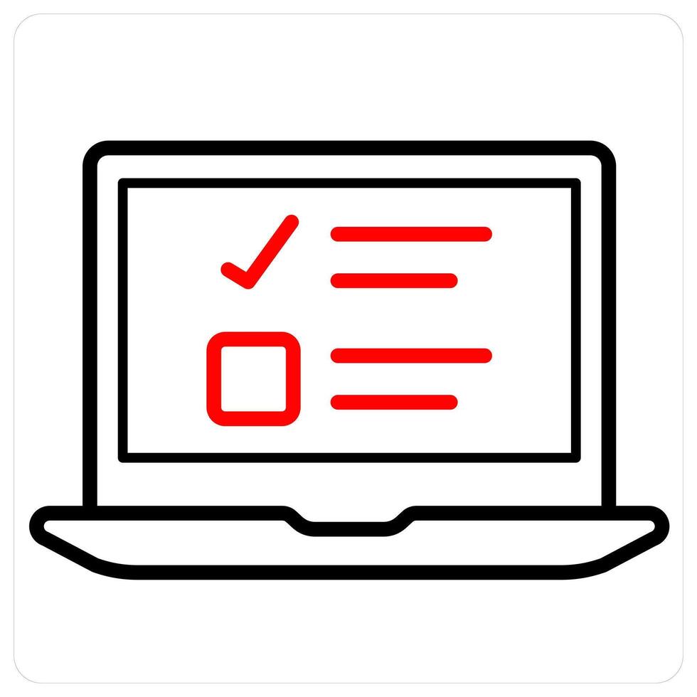 User detail and profile icon concept in red line color vector