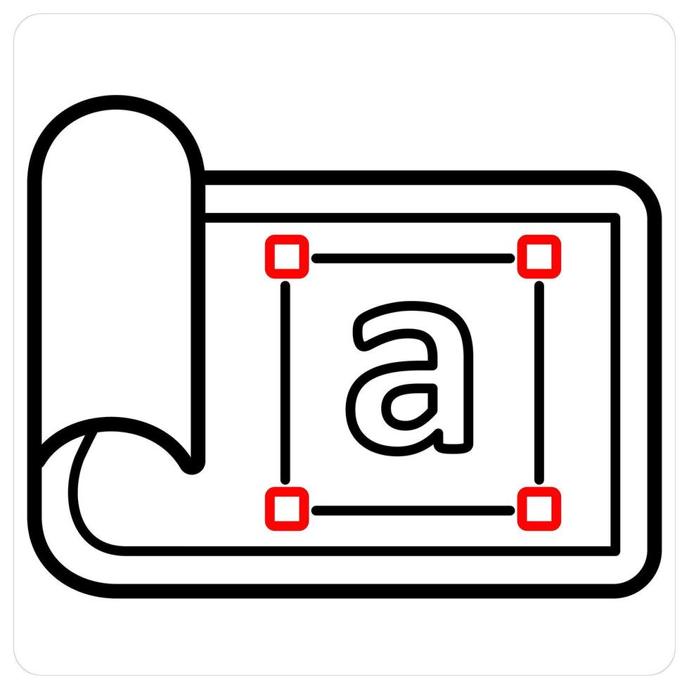 Style and text tool icon concept in red line color vector