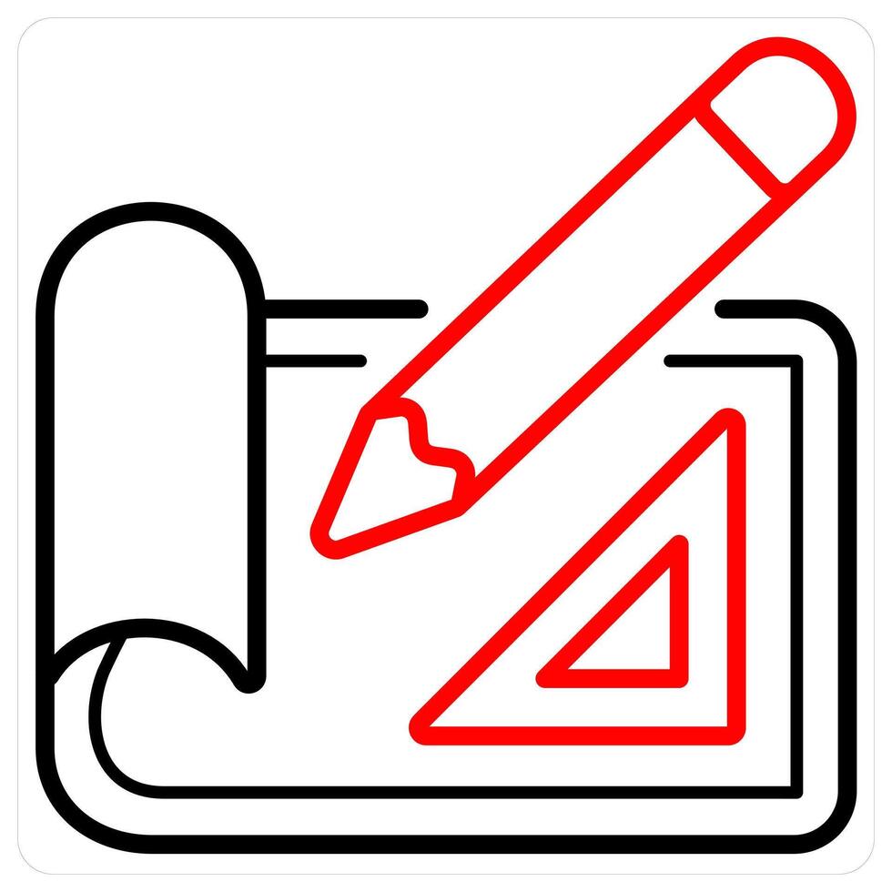 Layout design and creative design icon concept in red line color vector