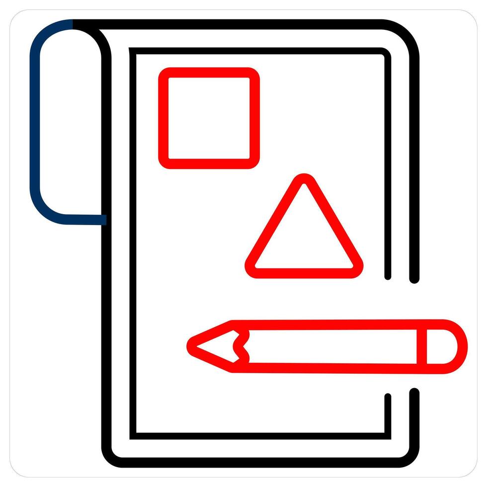 Design layout and magzine icon concept in red line color vector