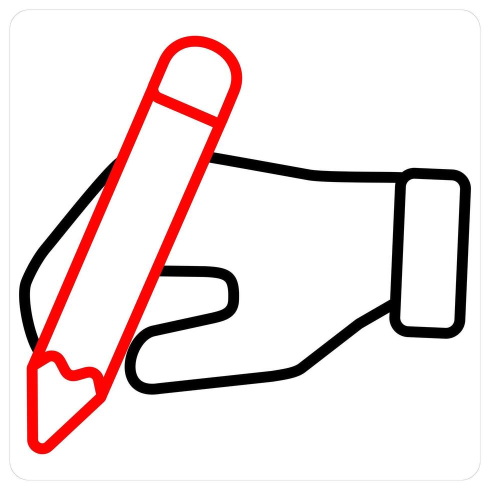 Writing and write icon concept in red line color vector