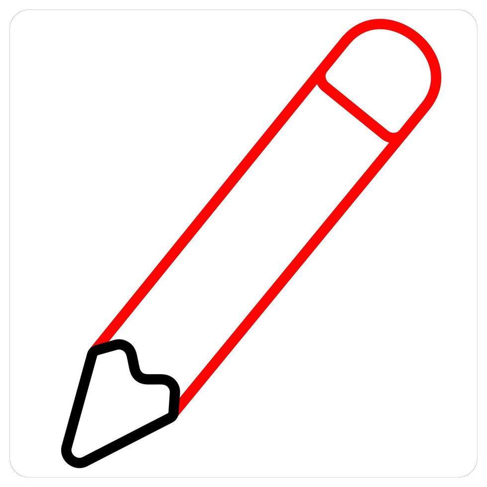 Pencil and art icon in red line color vector