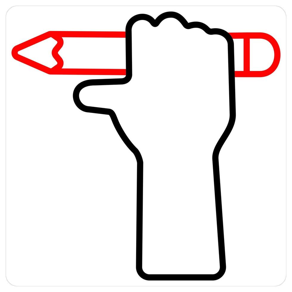 Pencil and art concept in red line color vector