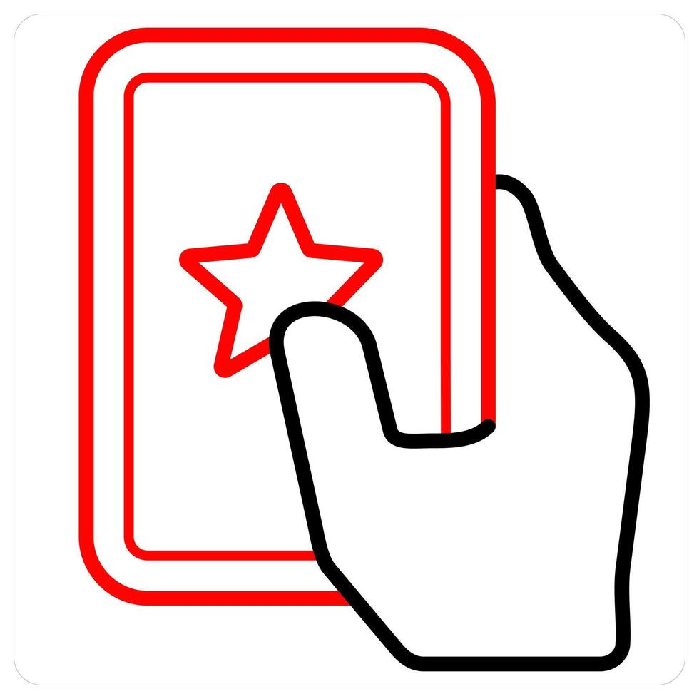 Favorite and star icon concept in red line color vector