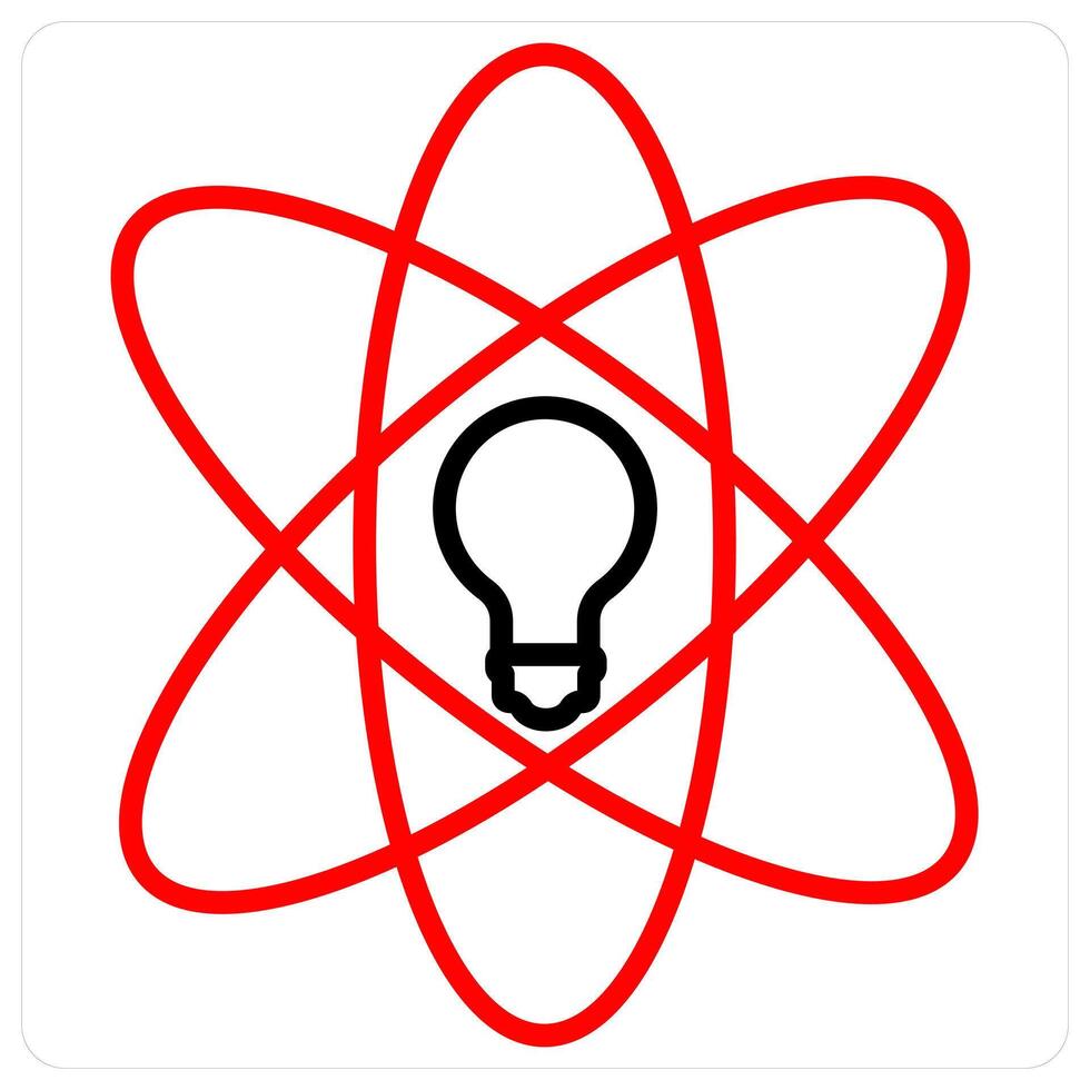 Innovation and idea icon concept in red line color vector