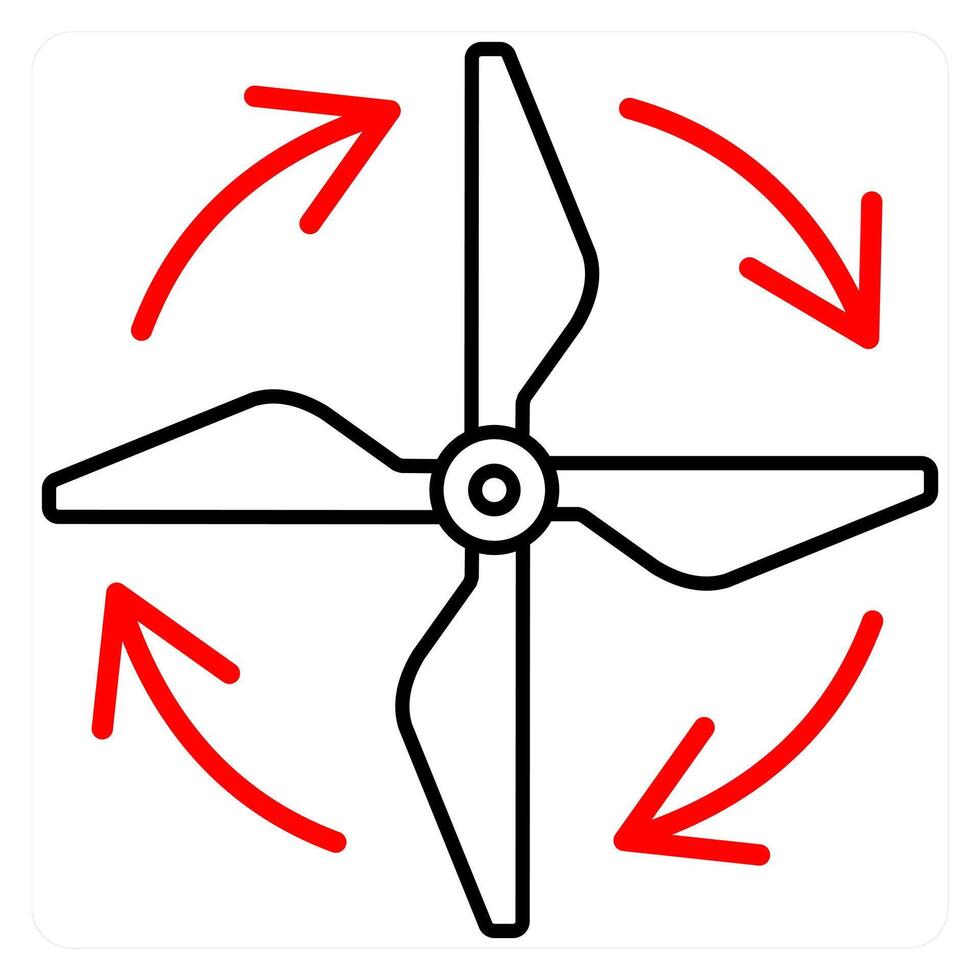 Drone and technology icon concept in red line color vector