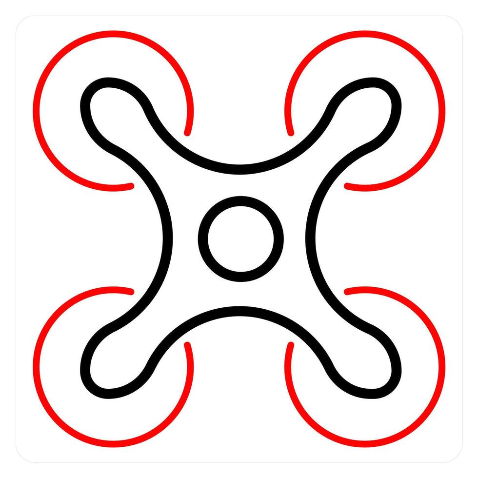 Drone and camera icon concept in red line color vector